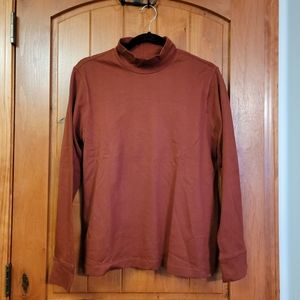 Women's Relaxed Cotton Long Sleeve Mock Turtleneck